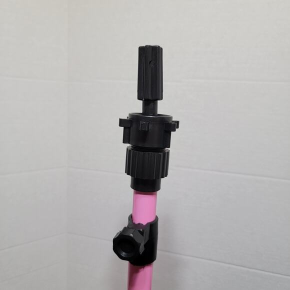 Female Cosmetology Training Head w/ Pink Tripod Stand - Picture 7 of 8